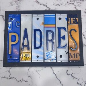 Blue and Gold Padres License Plate Art